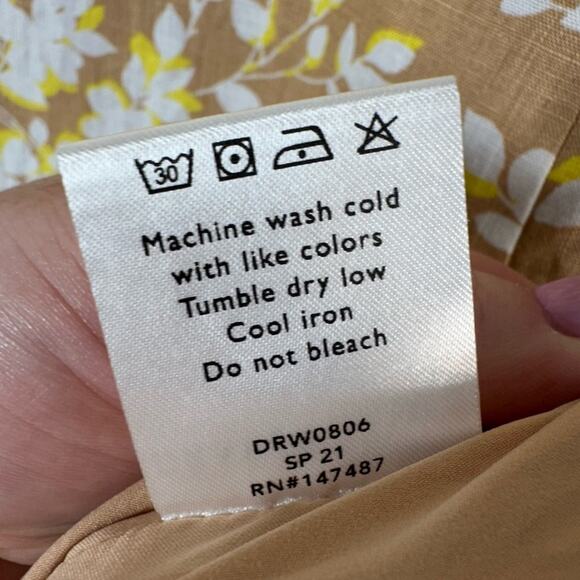 Draper James Womens Floral Linen Sleeveless Mini Dress Size 10 - Picture 10 of 11